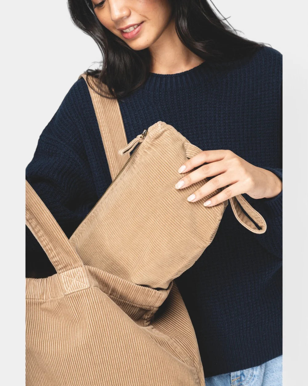 Cord-Pochette in Washed-Optik zum Personalisieren
